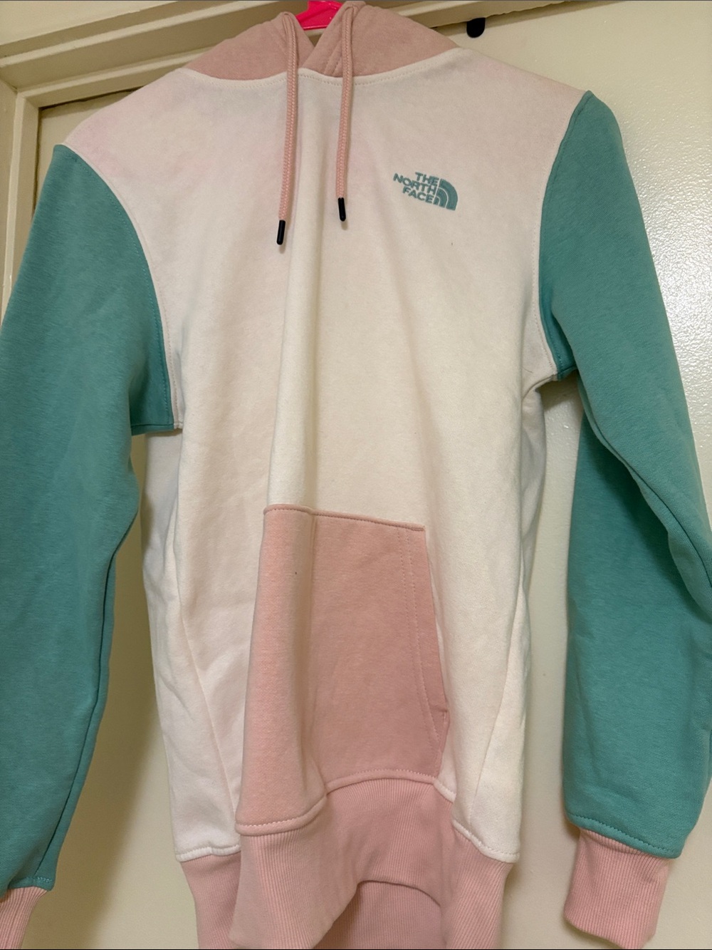 The North Face Kids Colorblock Hoodie - Pink, White & Teal